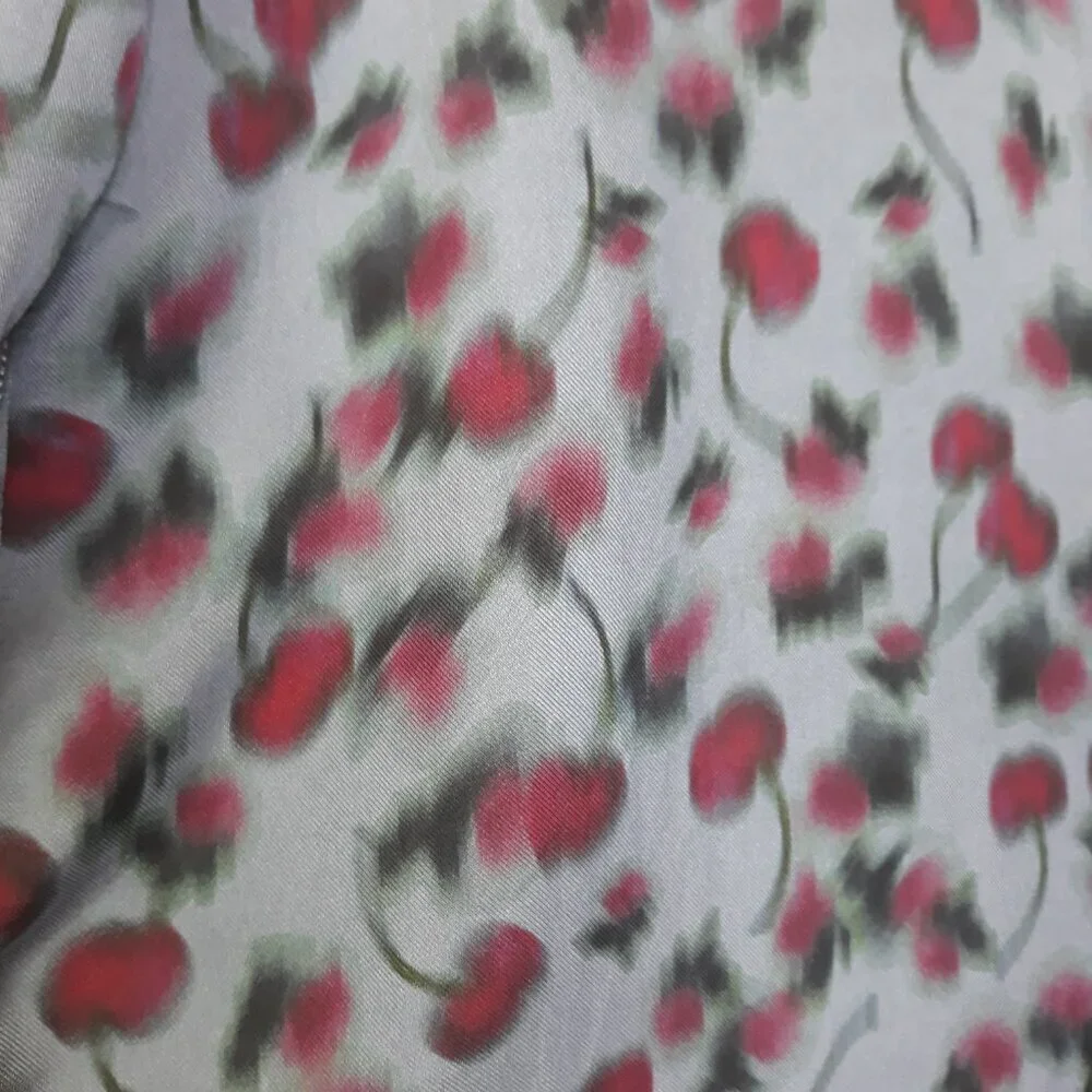 Drapey Button-Up Shirt Fruit Print Whimsical Novelty